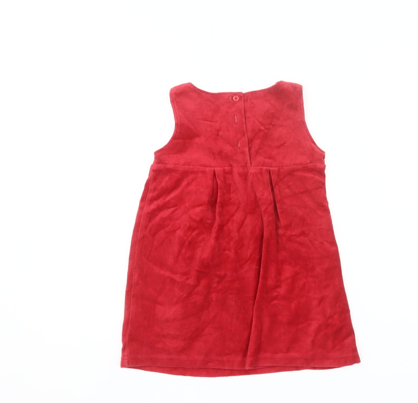 Zit-on Girls Red Velvet Shift Dress 2 Years Party Bow Sleeveless