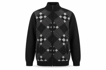 Smith & Taylor Men’s Black XL Argyle Full Zip Jumper