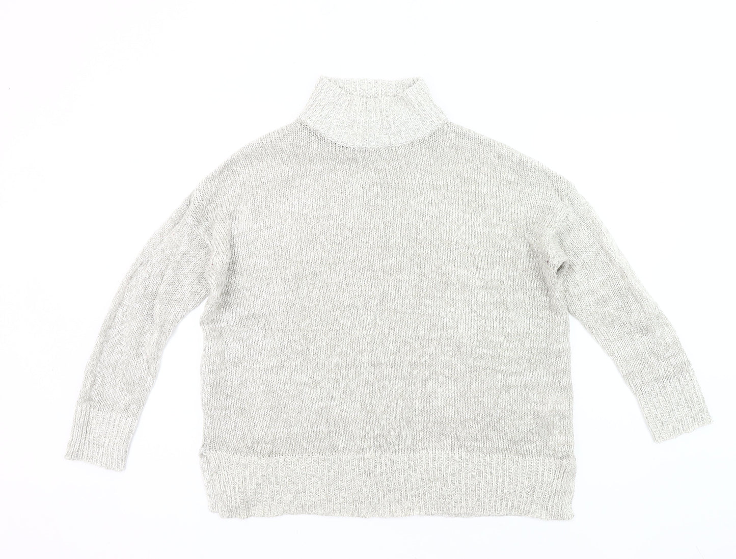 New Look Women Grey Roll Neck Chunky Knit Pullover Jumper M
