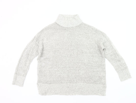 New Look Women Grey Roll Neck Chunky Knit Pullover Jumper M