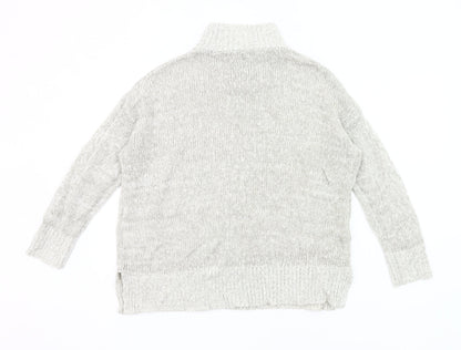 New Look Women Grey Roll Neck Chunky Knit Pullover Jumper M