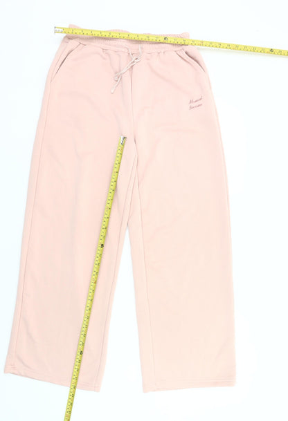 Lazy Designer Womens Pink XL Sweatpants Casual Polyester Trousers
