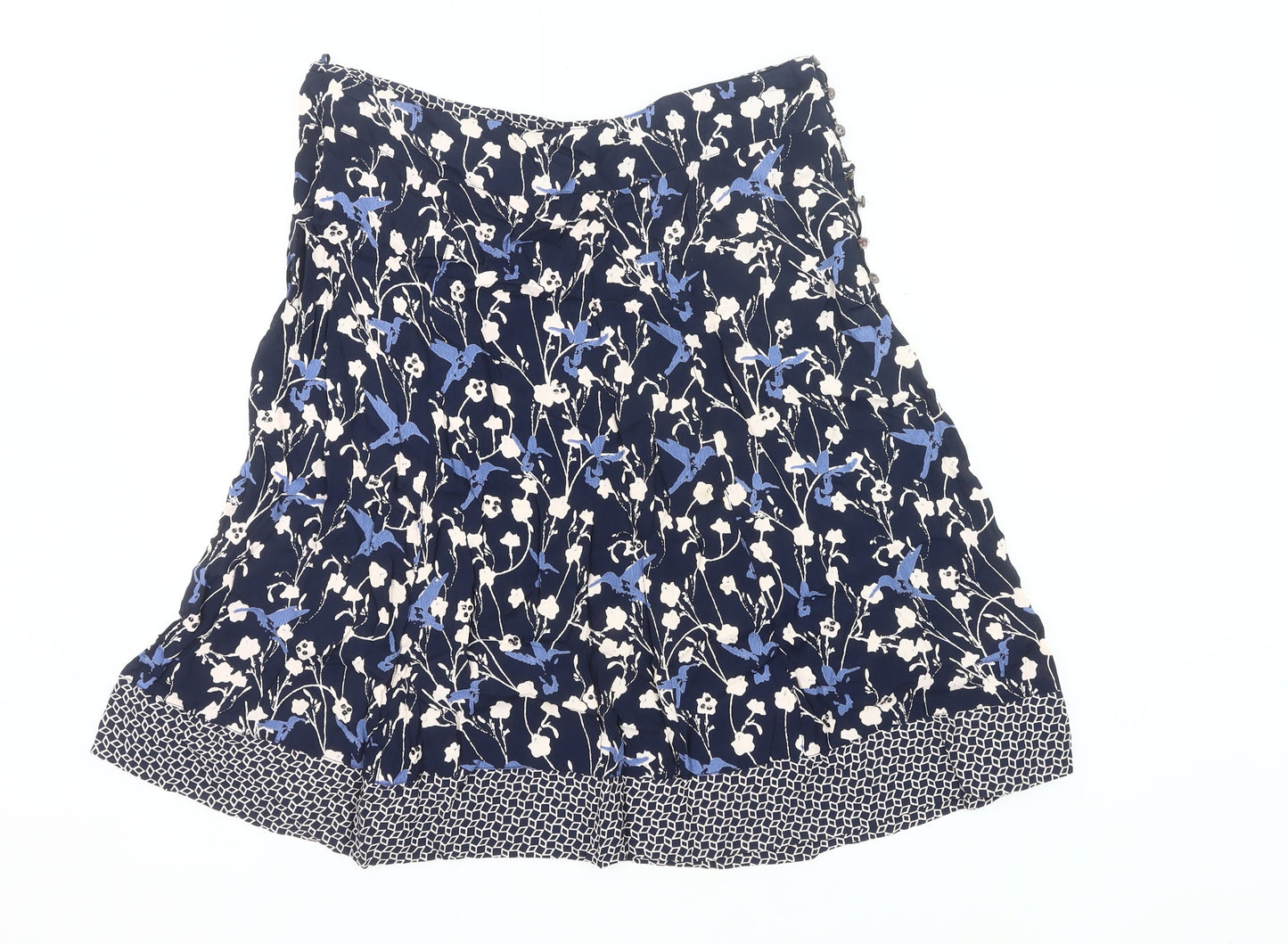RJR John Rocha Women’s Blue Floral A-Line Viscose Skirt Size 14