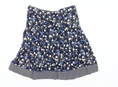 RJR John Rocha Women’s Blue Floral A-Line Viscose Skirt Size 14