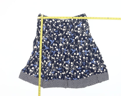 RJR John Rocha Women’s Blue Floral A-Line Viscose Skirt Size 14