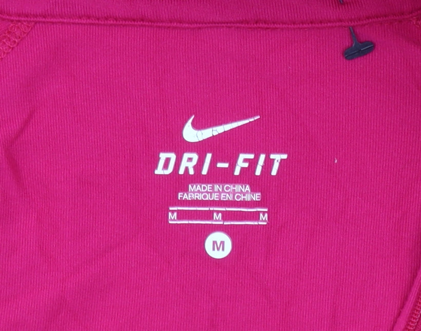 Nike Women’s Pink Dri-Fit 1/2 Zip Long Sleeve Running Top Size M