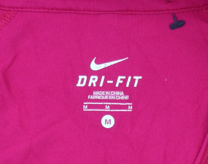 Nike Women’s Pink Dri-Fit 1/2 Zip Long Sleeve Running Top Size M