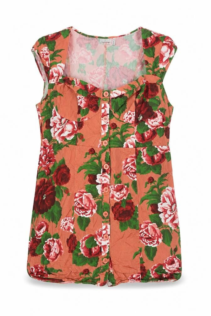 Front view of ASOS Design Women’s Multicoloured Floral Shift Dress, size UK 18