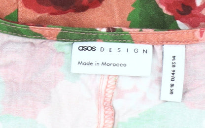 ASOS Design Women’s Multicoloured Floral Shift Dress Size 18