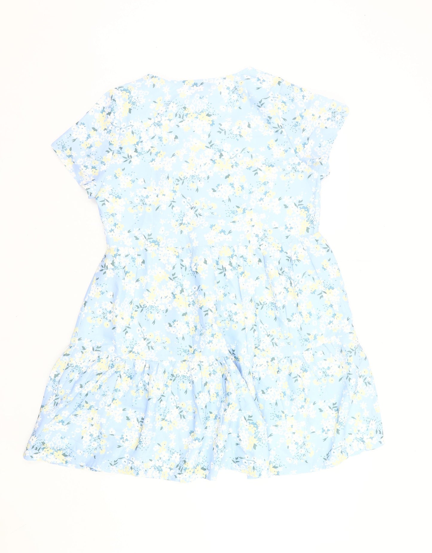 In The Style Women’s Blue Floral Skater Dress Size 12 V-Neck