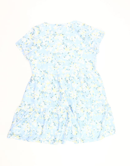 In The Style Women’s Blue Floral Skater Dress Size 12 V-Neck
