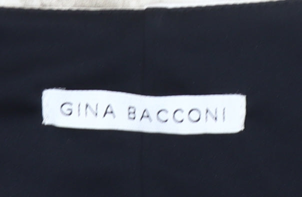 Gina Bacconi Women’s Black Red Floral Sheath Dress UK 12