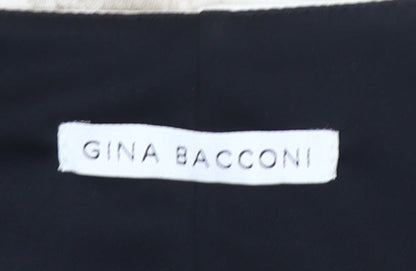 Gina Bacconi Women’s Black Red Floral Sheath Dress UK 12