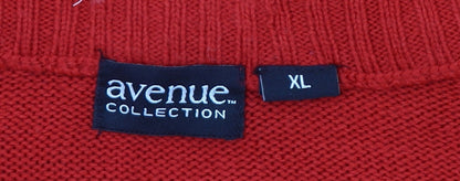 Avenue Collection Mens Red XL Christmas Jumper Pullover Knit