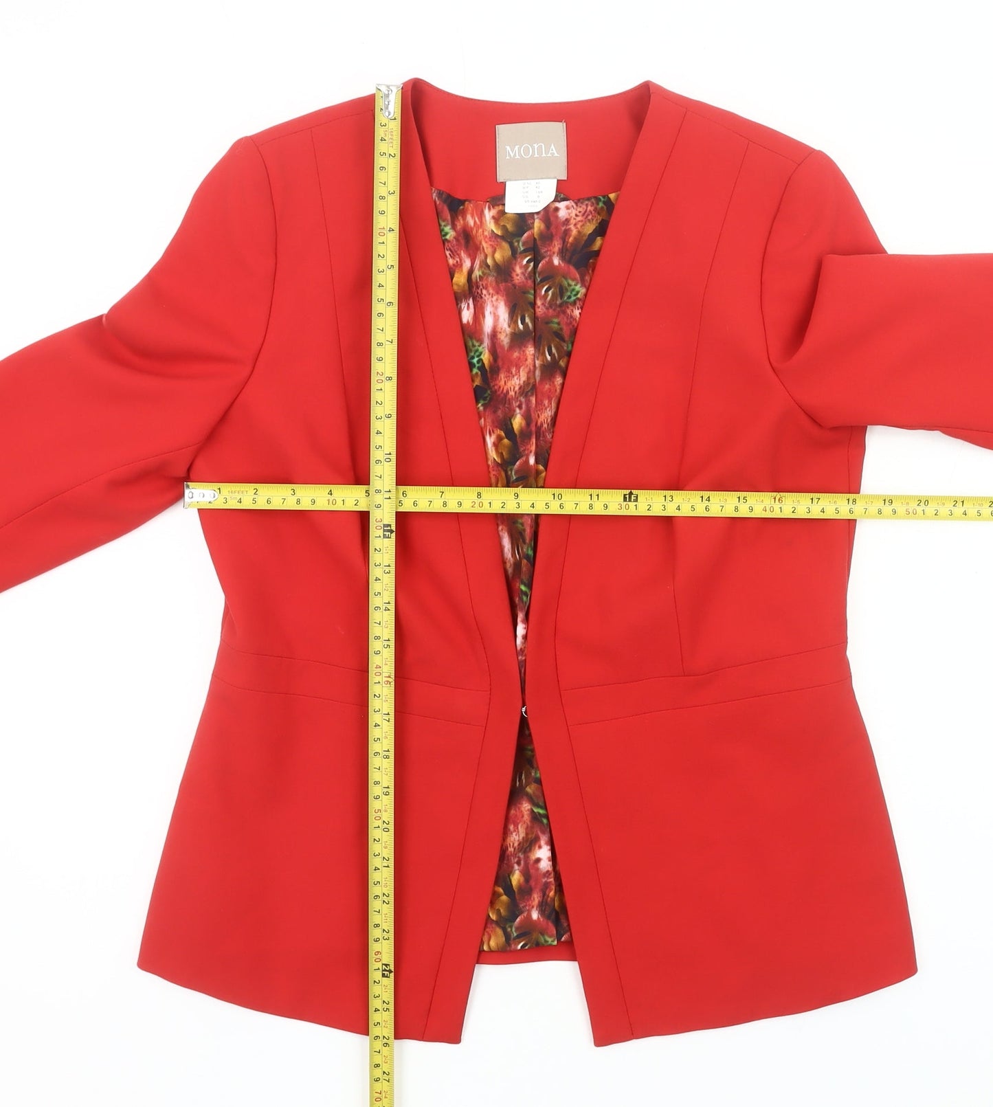 Mona Women’s Red Suit Jacket Size 14R Business Formal Blazer