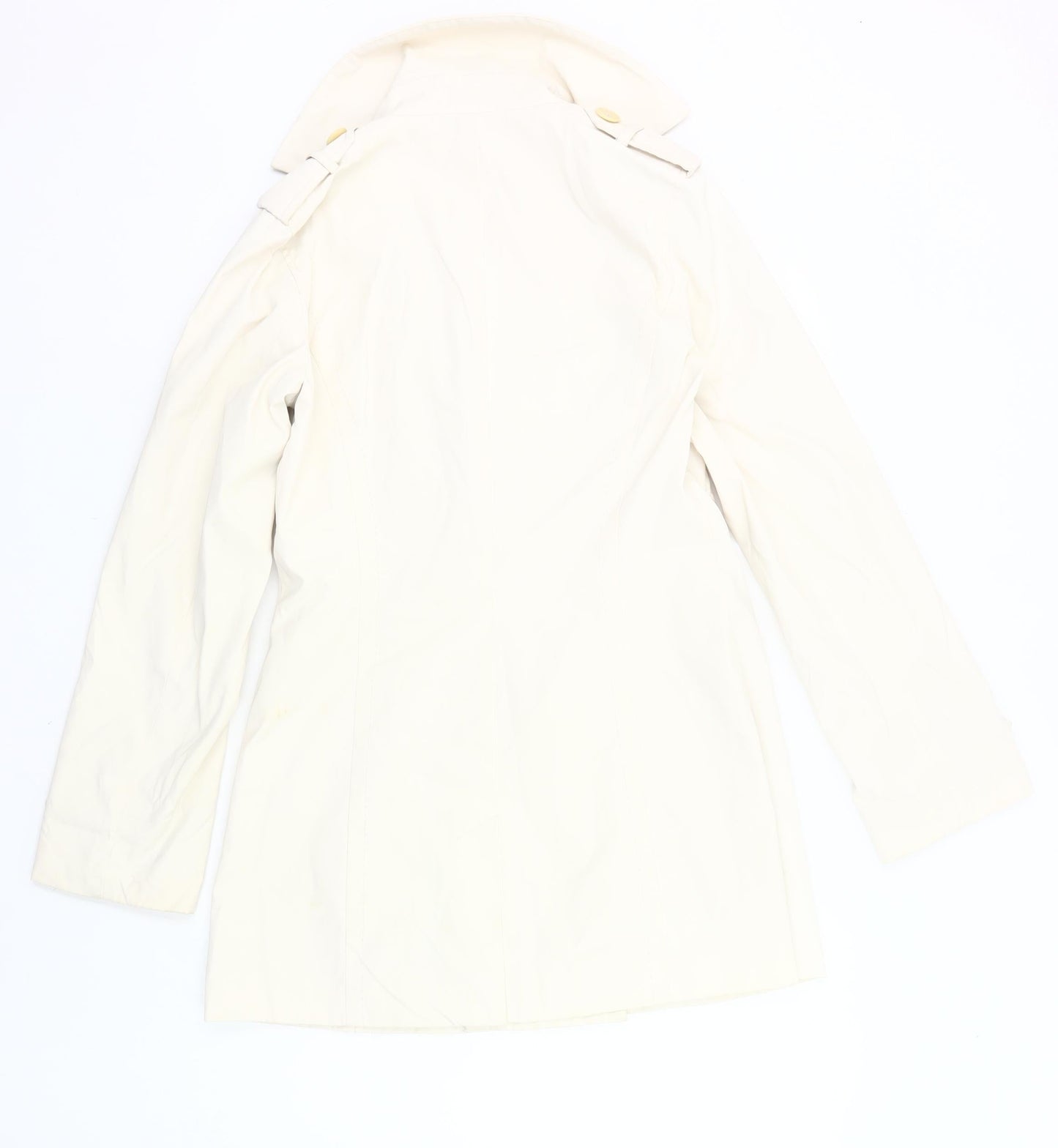 InWear Women’s Ivory Trench Coat UK 10 Buttoned Mid-Length Lined