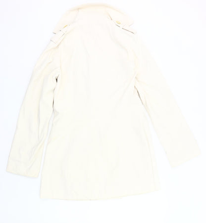 InWear Women’s Ivory Trench Coat UK 10 Buttoned Mid-Length Lined