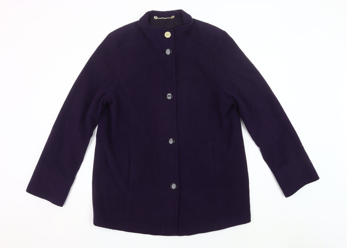 Marks and Spencer Women’s Purple Wool Blend Mid-Length Coat Size 14