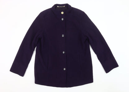 Marks and Spencer Women’s Purple Wool Blend Mid-Length Coat Size 14