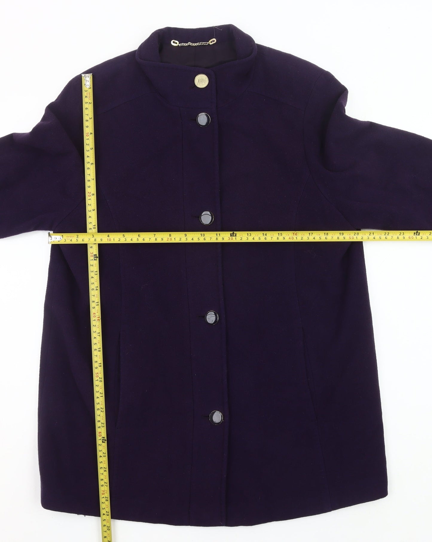 Marks and Spencer Women’s Purple Wool Blend Mid-Length Coat Size 14