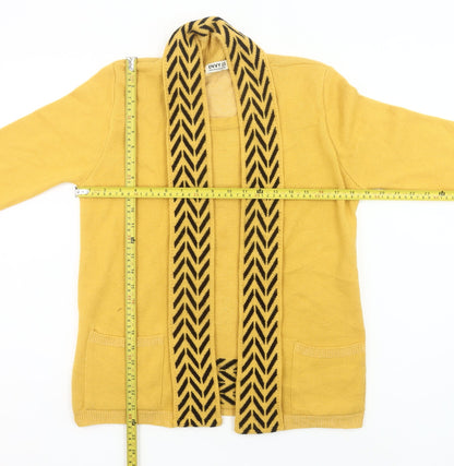 Envy Us Womens Yellow Cardigan S Regular Knit Open Pockets