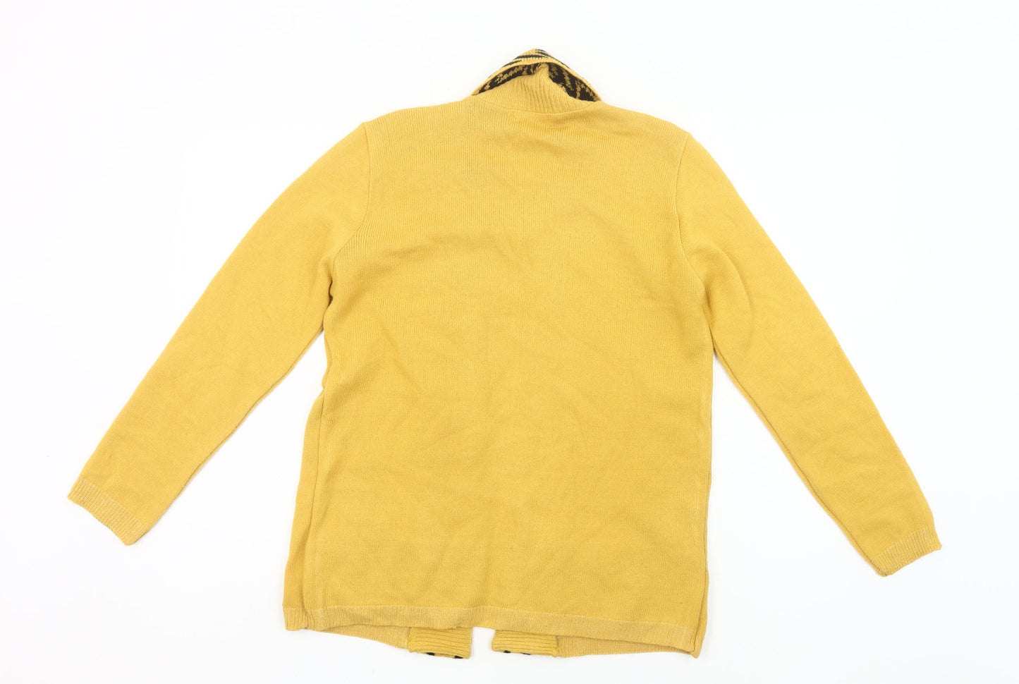 Envy Us Womens Yellow Cardigan S Regular Knit Open Pockets