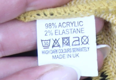 Envy Us Womens Yellow Cardigan S Regular Knit Open Pockets