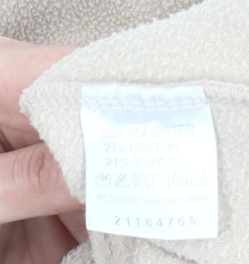 Klass Collection Womens Beige Full Zip Knit Sleeve Jacket Size L