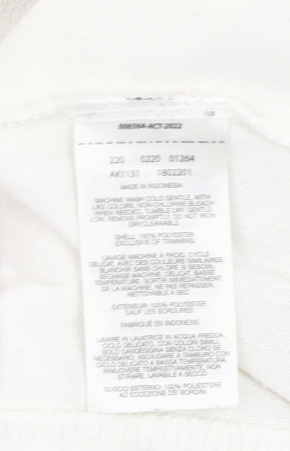 Columbia Womens White Fleece Sweatshirt L 1/4 Zip Hiking Outdoor Top