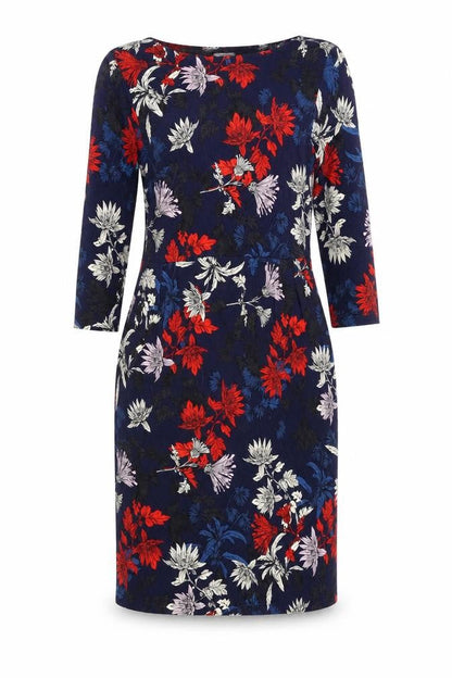 Joules Women’s Multicoloured Floral Shift Dress UK 12 Knee Length 3/4 Sleeve