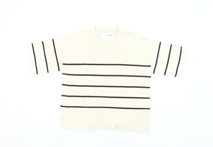Selected Femme Women’s Beige Striped Knit Pullover Jumper XS