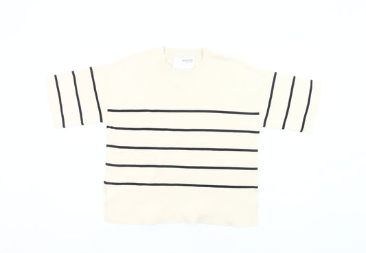 Selected Femme Women’s Beige Striped Knit Pullover Jumper XS