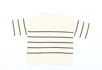 Selected Femme Women’s Beige Striped Knit Pullover Jumper XS