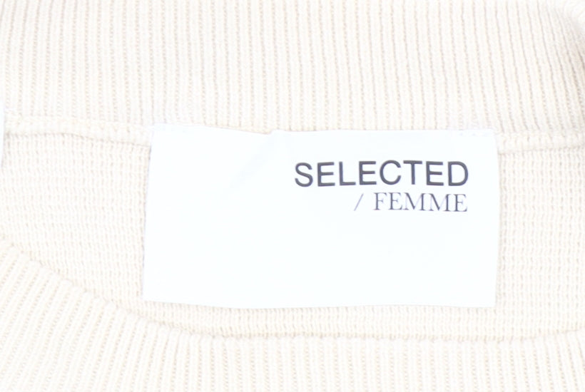 Selected Femme Women’s Beige Striped Knit Pullover Jumper XS