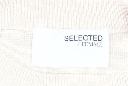 Selected Femme Women’s Beige Striped Knit Pullover Jumper XS