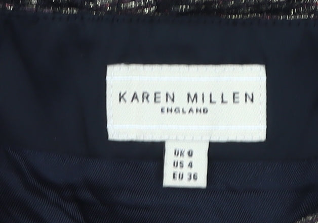 Karen Millen Women's Black Gold Bodycon Strapless Dress Size 6