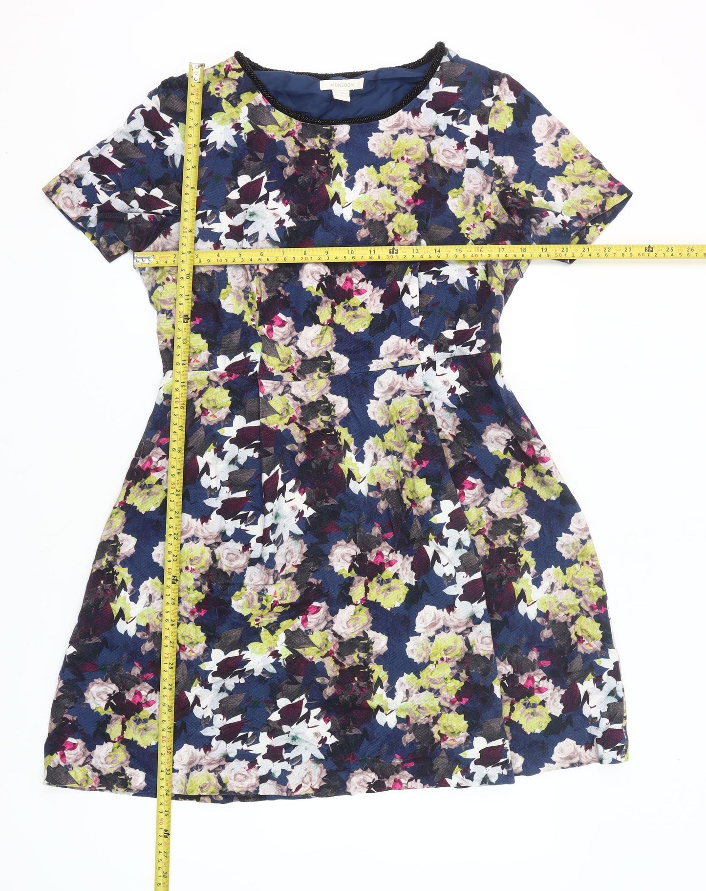 Monsoon Women Multicoloured Floral Fit & Flare Dress Size 14