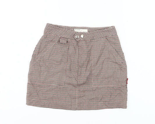 Pull&Bear Women’s Multicoloured Check Skirt M Short Pencil Preppy