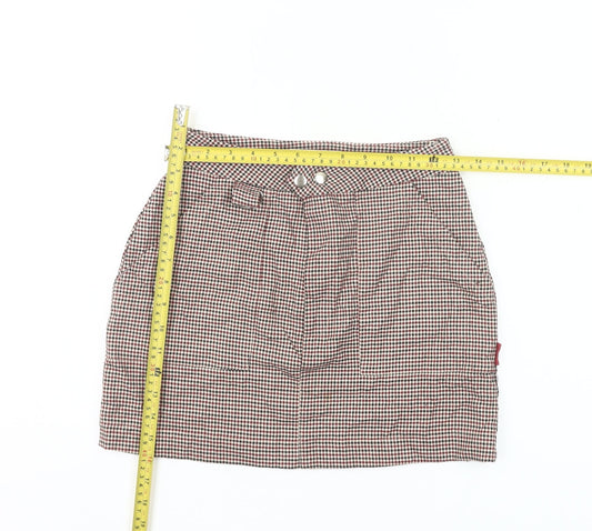 Pull&Bear Women’s Multicoloured Check Skirt M Short Pencil Preppy
