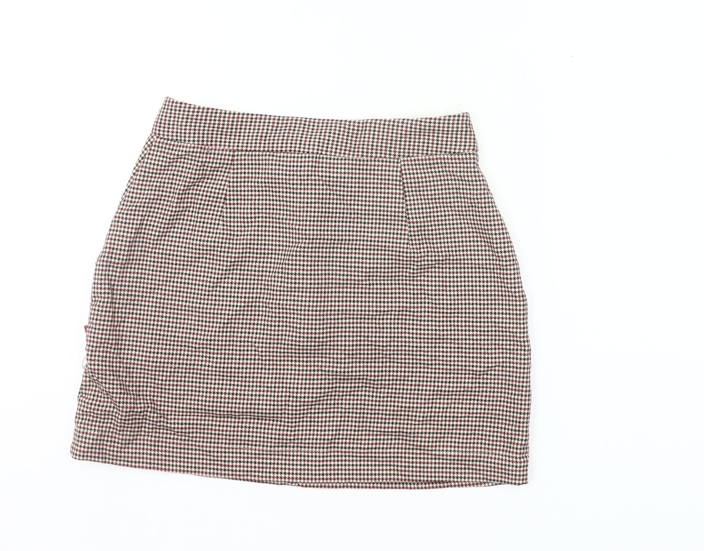 Pull&Bear Women’s Multicoloured Check Skirt M Short Pencil Preppy