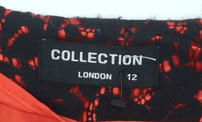 Collection London Women Black Red Lace Suit Jacket Size 12 Formal