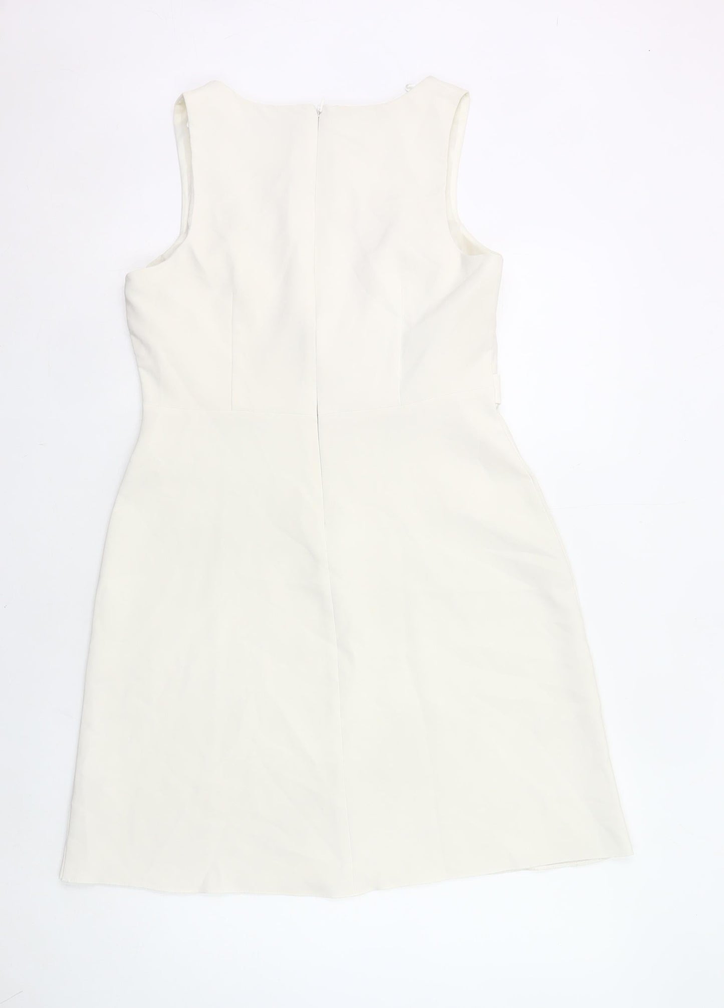 Dorothy Perkins Women Ivory Sheath Dress UK 12 Sleeveless Workwear