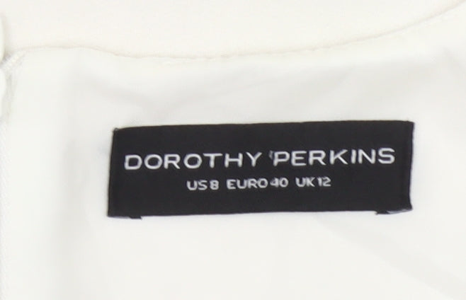 Dorothy Perkins Women Ivory Sheath Dress UK 12 Sleeveless Workwear