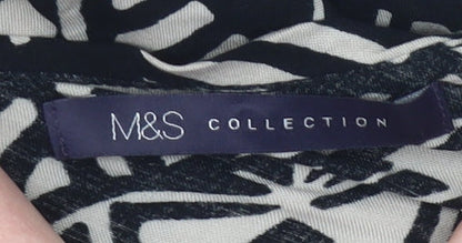 Marks and Spencer Women’s Black Beige Tribal Viscose A-Line Dress UK 14
