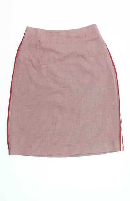 Carolyn Donnelly Women Red Check Pencil Skirt UK 16 Workwear