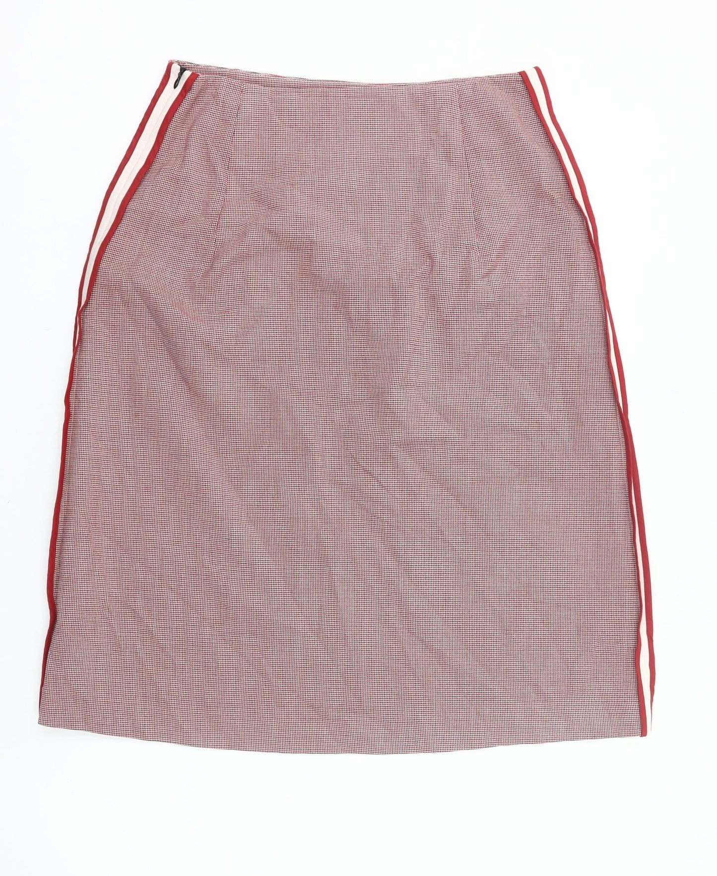 Carolyn Donnelly Women Red Check Pencil Skirt UK 16 Workwear