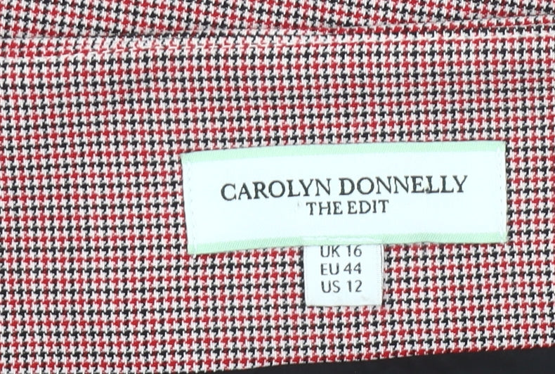 Carolyn Donnelly Women Red Check Pencil Skirt UK 16 Workwear