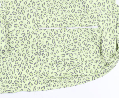 DKNY Women’s Green Leopard Print Pyjama Shirt Top XL