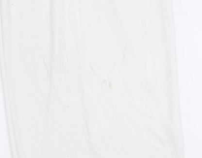 Michelle Keegan Women’s White Size 8 Sheath V-Neck Flared Sleeve Dress