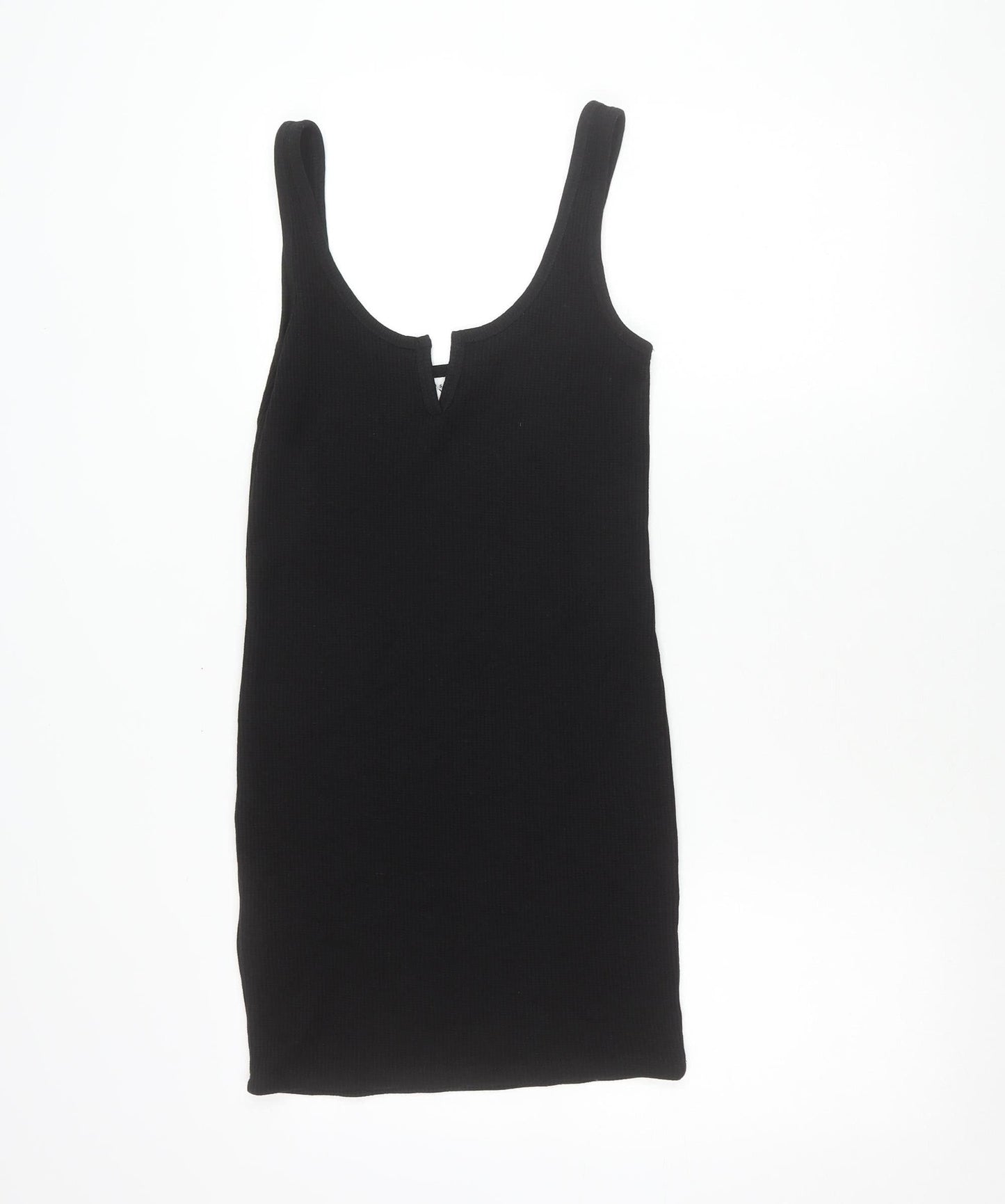 Topshop Womens Black Size 6 Sleeveless Scoop Neck Tank Mini Dress